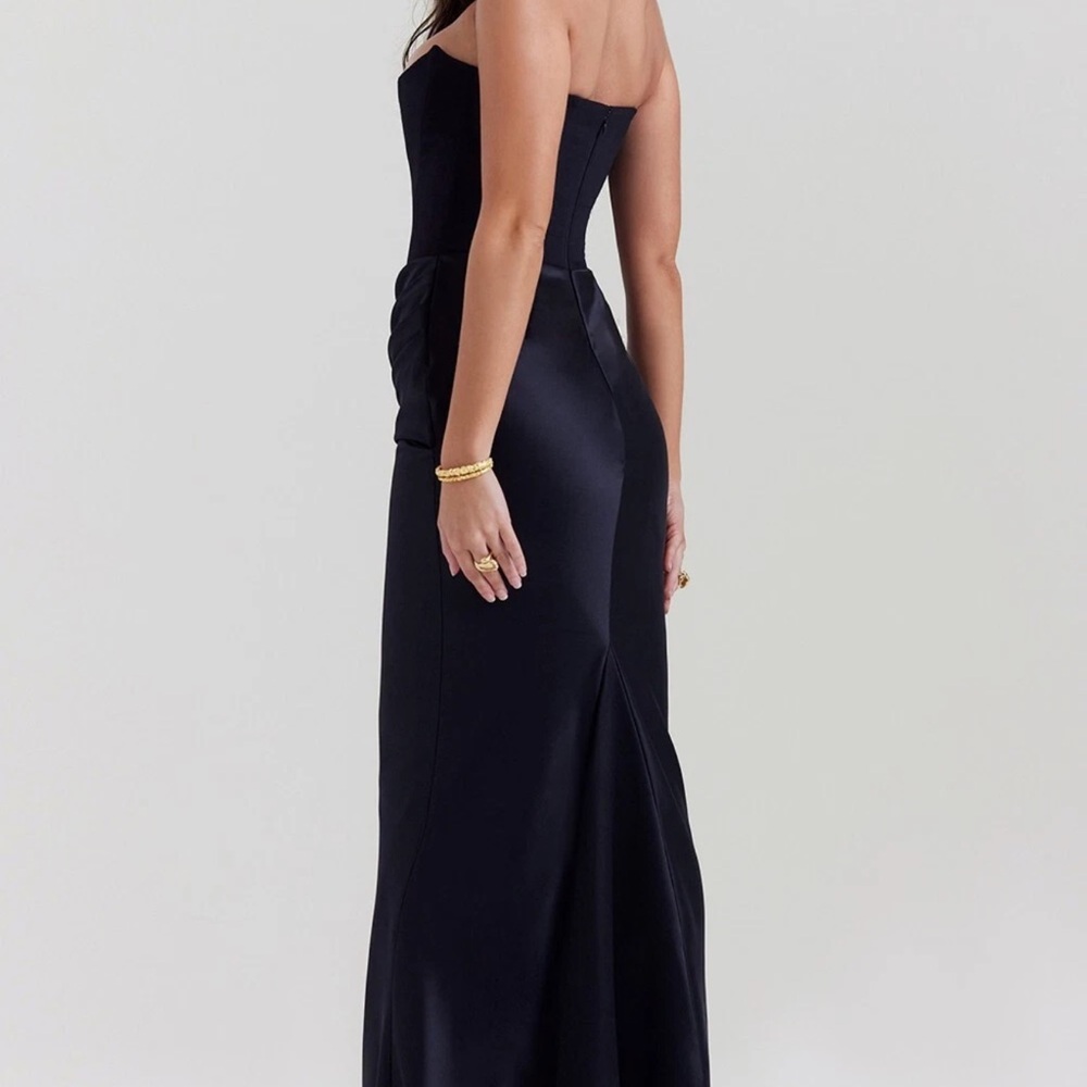 House of CB Black Strapless Draped Maxi Dress - Picture 2 of 6